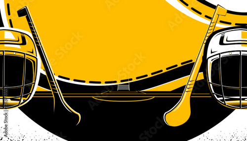 Cuadro en lienzo Vector banner hurling competition background. Sports concept