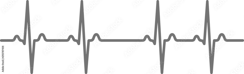 Fototapeta premium Heartbeat pulse line icon, ekg rhythm graph, medical cardiology symbol