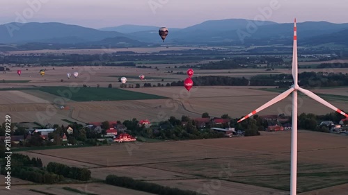 balloon festival drone shot