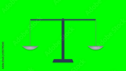 Balance Scale Tipping Animation Green Screen