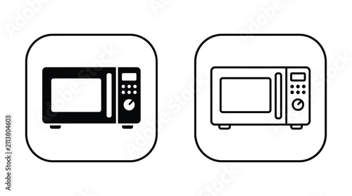 Microwave Oven Silhouette Vector Illustration On White Background