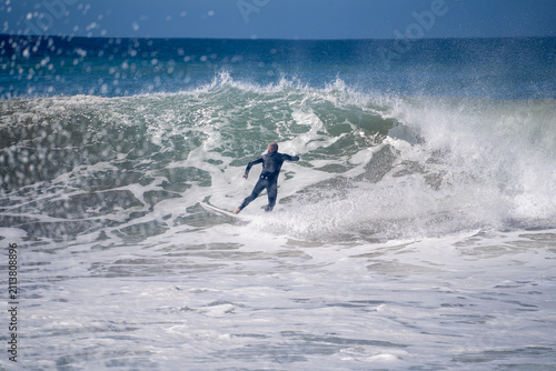Surfer on the waves