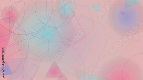 Abstract background with soft pastel geometric shapes in pink blue and purple colors