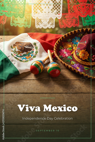 Foto Mexico Independence Day greeting poster