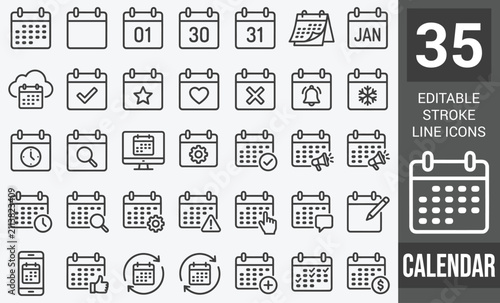 Obraz na płótnie Calendar icon set