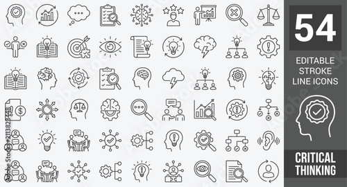 Fotografie Critical thinking icon set