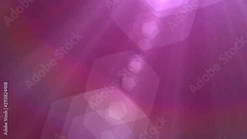 Soft purple light pulses gently across the frame. Hexagonal shapes float in slow, dreamlike motion