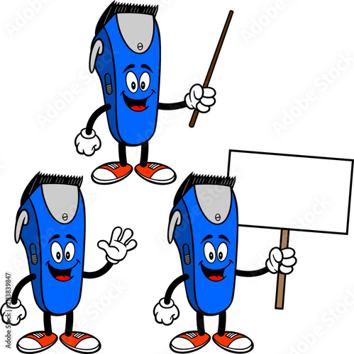 Hair Clipper Mascot Set 03