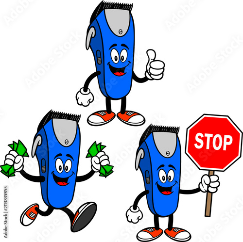 Hair Clipper Mascot Set 02