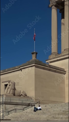 A corner fragment of the House of the Temple, a prominent Masonic temple located in Washington, D.C..