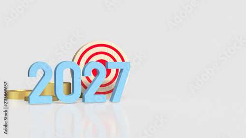 2027 Financial Goals and Business Success Target Concept 3d render.