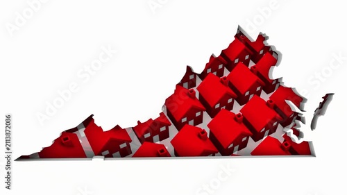 Virginia VA State Homes Houses Construction New Neighborhoods Suburbs 3d Animation