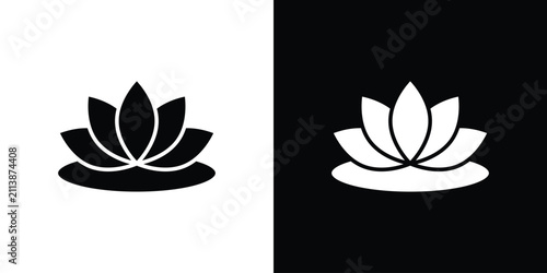 Konstfotografi Water lily icon lineart symbols pack. EPS10