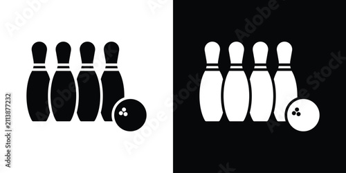 Quadro su tela Bowling icon minimal illustrations series