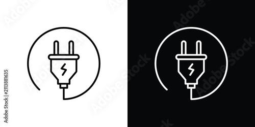 Quadro su tela Plug icon outline elements series