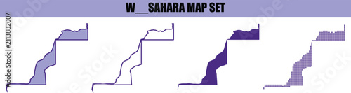 Valokuva A collection of four different stylized map designs of the country of west sahar