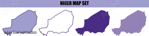 Foto A collection of four different graphic styles representing the country map of ni