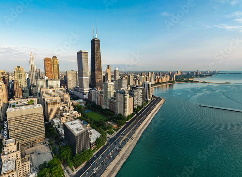 Chicago Lake Shore Drive in the morning