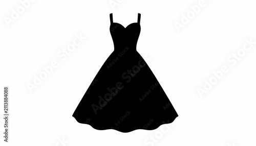 Dress silhouette represents a classic evening gown designed for formal events and social gatherings.