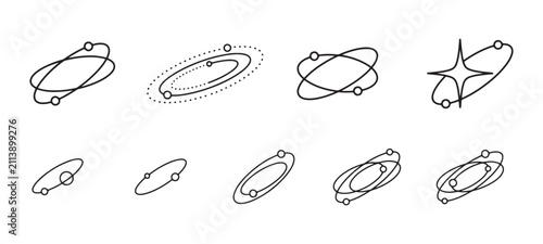 Cuadro en lienzo Set of orbital planet icon Collection