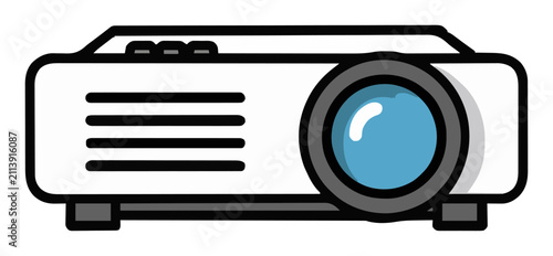 Digital video projector front view vector illustration. Generative AI