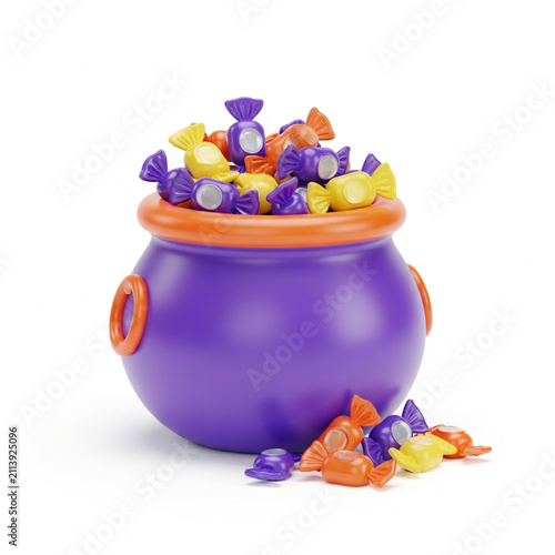 Halloween cauldron full of candy