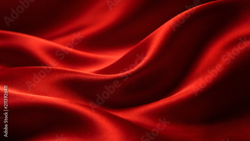 Foto Abstract grainy background with luxurious flowing crimson red silk fabric waves and elegant satin drapery for premium creative product presentation design backdrops