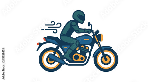 Foto Minimalist Motorcycle Rider Vector Graphic