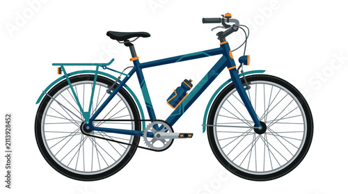 Modern Blue Trekking Bicycle Vector Illustration