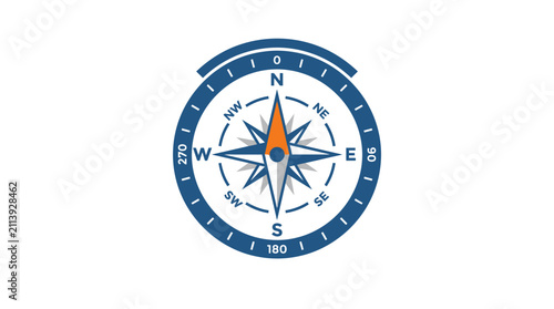 Foto Modern Compass Icon with Navigation Directional Symbols