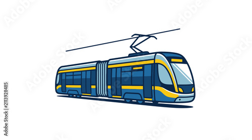 Modern Electric Tram Illustration