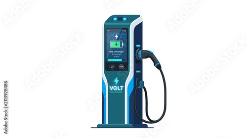 Modern Electric Vehicle Charging Station Unit