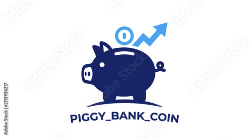 Canvas Print Piggy bank with growing investment.