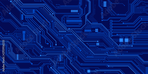 Tableau sur toile Abstract digital technology futuristic internet network speed connection white b