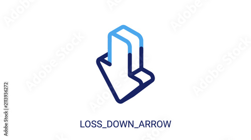 Down Arrow Icon Loss Symbol.