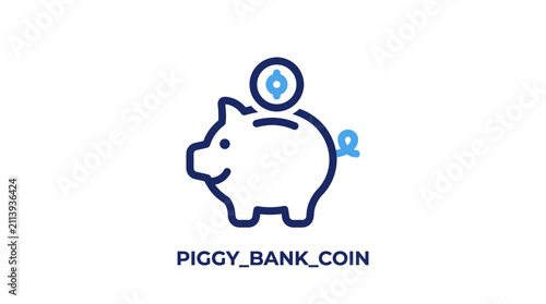 Εκτύπωση καμβά Piggy bank with coin slot.