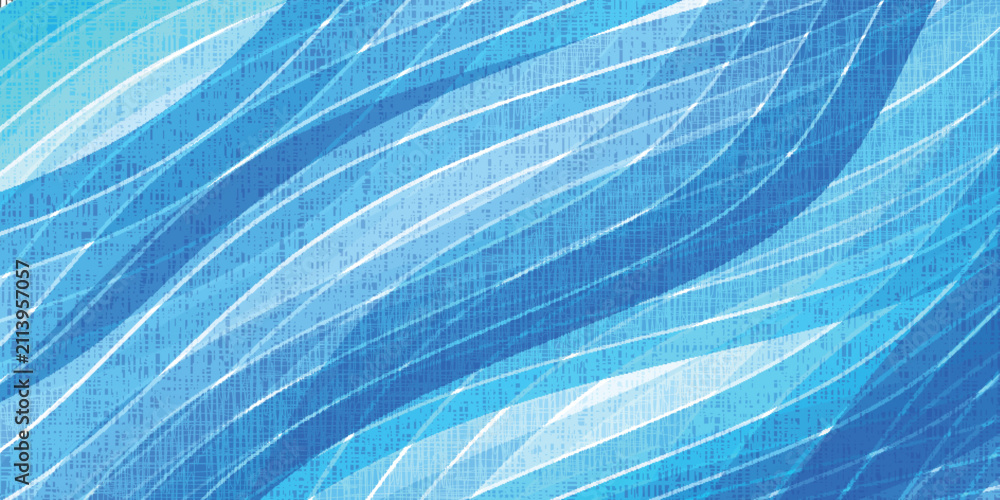 Obraz premium Blue Abstract Wavy Lines Textured Background Design