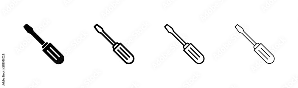 Naklejka premium Screwdriver icon logo design. tools sign and symbol