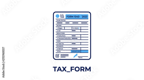 Tax form document for filing taxes.