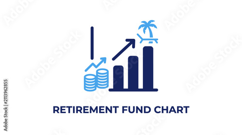 Cuadro en lienzo Retirement fund growth chart graph.