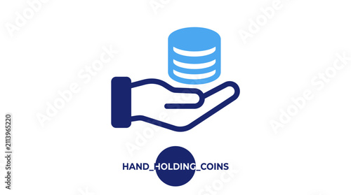 Canvastavla Hand Holding Stack of Coins.