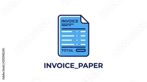 Blue invoice paper document bill.
