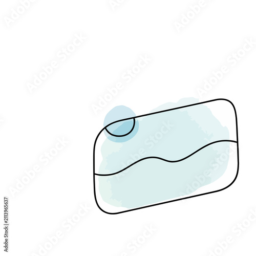 Abstract Blue Shape with Lines