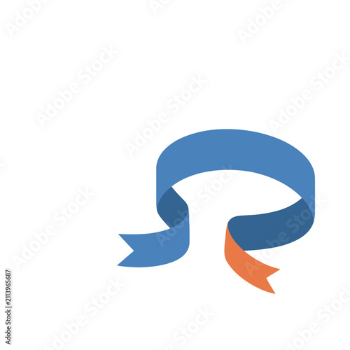 Blue and orange ribbon