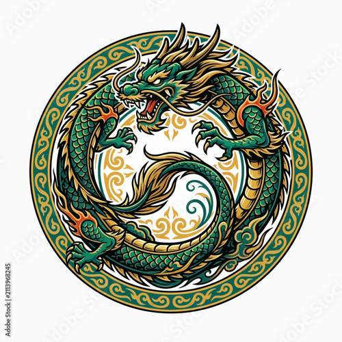 Eastern Dragon Circular Emblem