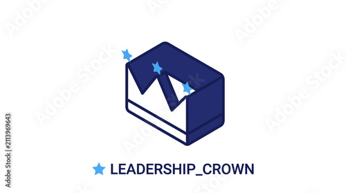 Bild auf Leinwand Isometric Leadership Crown Icon Representing Authority and Success