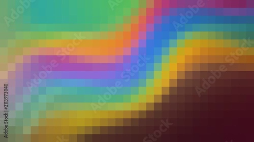 Colorful pixelated wave abstract background with vibrant rainbow gradient grid pattern for digital backdrop design