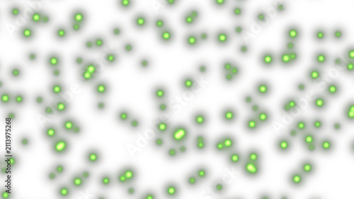 Green Fireflies Glowing Particles Overlay, Isolated on Transparent Background. Isolated glowing fireflies glowing particles for VFX, motion graphics and cinematic compositing.