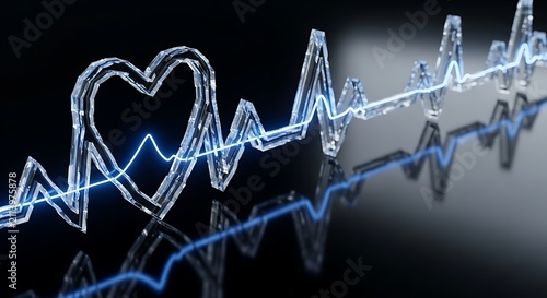 Glowing Heart Shape Formed by Glass Ripple in Neon Light