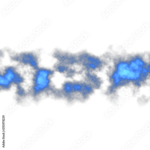 Blue Fog Cloud Overlay, Isolated on Transparent Background. Isolated glowing fog cloud for VFX, motion graphics and cinematic compositing.